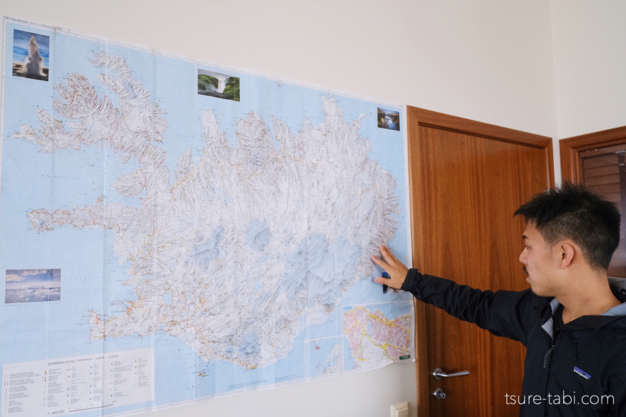 アイスランド地図 in 宿